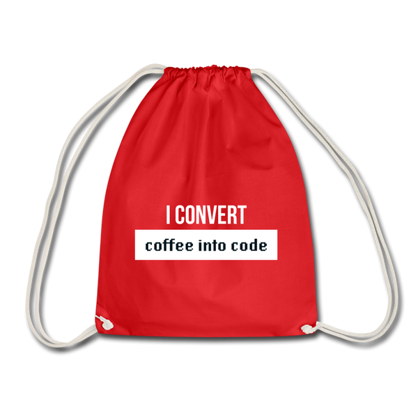 Turnbeutel: I convert coffee into code - Rot