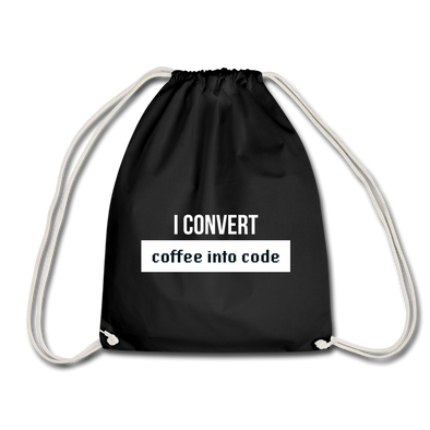 Turnbeutel: I convert coffee into code - Schwarz