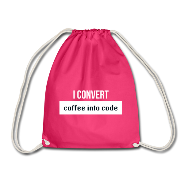 Turnbeutel: I convert coffee into code - Fuchsia