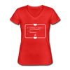 Frauen-T-Shirt mit V-Ausschnitt: Kein Code ohne Kaffee - Rot