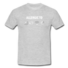 Männer T-Shirt: Allergic to (Ladebalken, leerer Akku, kein Empfang, Kein Wlan) - Grau meliert