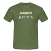 Männer T-Shirt: Allergic to (Ladebalken, leerer Akku, kein Empfang, Kein Wlan) - Militärgrün