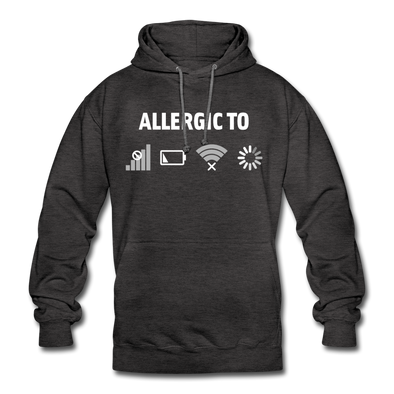 Unisex Hoodie: Allergic to (Ladebalken, leerer Akku, kein Empfang, Kein Wlan) - Anthrazit
