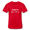 Männer-T-Shirt mit V-Ausschnitt: Allergic to (Ladebalken, leerer Akku, kein Empfang, Kein Wlan) - Rot