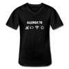 Männer-T-Shirt mit V-Ausschnitt: Allergic to (Ladebalken, leerer Akku, kein Empfang, Kein Wlan) - Schwarz