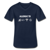 Männer-T-Shirt mit V-Ausschnitt: Allergic to (Ladebalken, leerer Akku, kein Empfang, Kein Wlan) - Navy