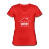 Frauen-T-Shirt mit V-Ausschnitt: Home sweet home - Rot