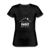 Frauen-T-Shirt mit V-Ausschnitt: Home sweet home - Schwarz