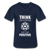 Männer-T-Shirt mit V-Ausschnitt: Think like a Proton. Just stay positive. - Navy