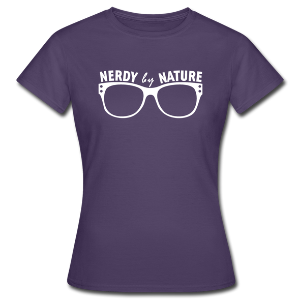 Frauen T-Shirt: Nerdy by nature - Dunkellila
