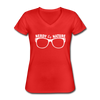 Frauen-T-Shirt mit V-Ausschnitt: Nerdy by nature - Rot
