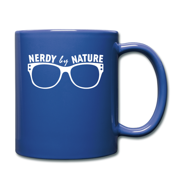 Tasse: Nerdy by nature - Royalblau