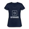 Frauen-T-Shirt mit V-Ausschnitt: Hä – Das universelle Element der Verwirrung - Navy