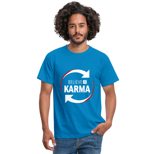 Männer T-Shirt: Believe in Karma - Royalblau
