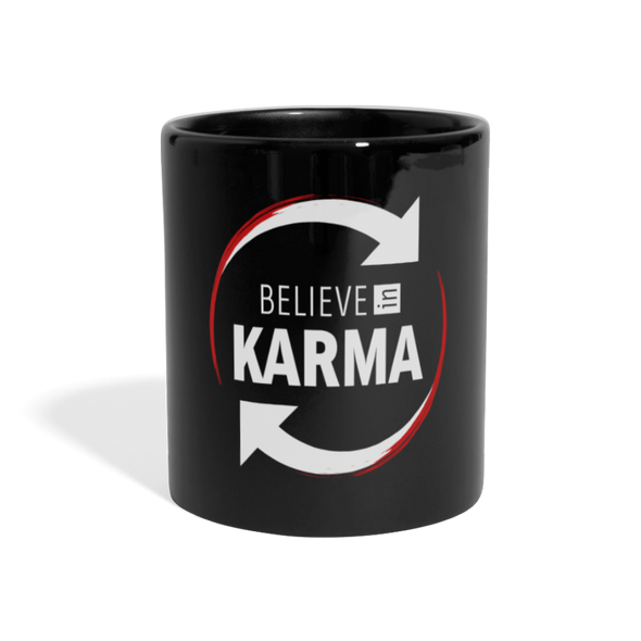 Tasse: Believe in Karma - Schwarz