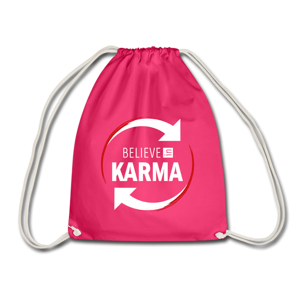 Turnbeutel: Believe in Karma - Fuchsia