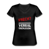 Frauen-T-Shirt mit V-Ausschnitt: Frech? Neee, verbal überlegen! - Schwarz