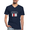 Männer-T-Shirt mit V-Ausschnitt: Ich kaufe ein i und möchte lösen: Fick Dich - Navy