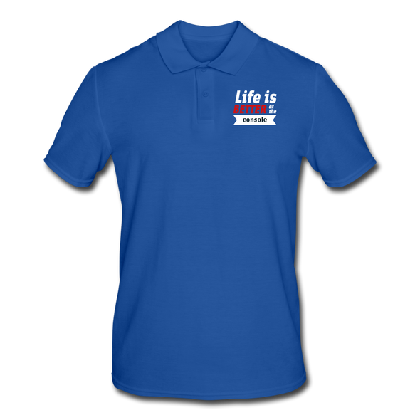 Männer Poloshirt: Life is better at the console - Royalblau