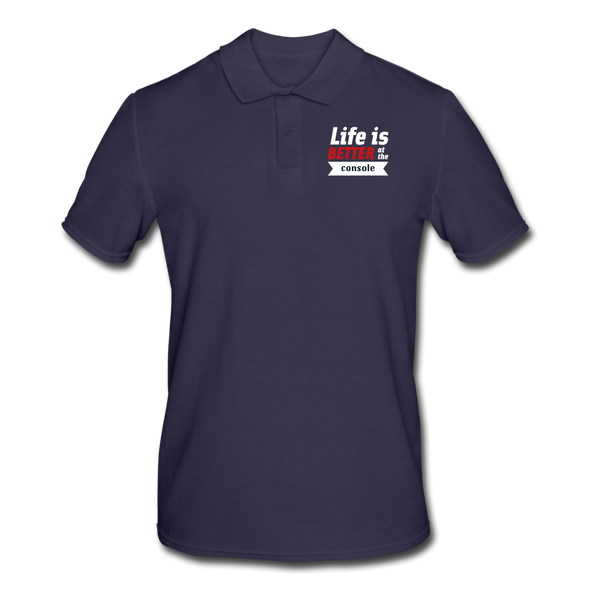 Männer Poloshirt: Life is better at the console - Navy