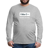 Männer Premium Langarmshirt: I like C++ and maybe four people - Grau meliert
