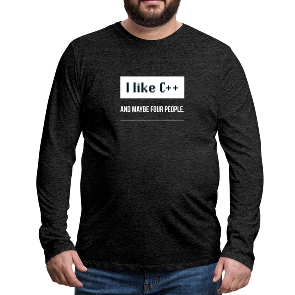 Männer Premium Langarmshirt: I like C++ and maybe four people - Anthrazit