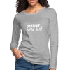 Frauen Premium Langarmshirt: Offline is the new shit - Grau meliert