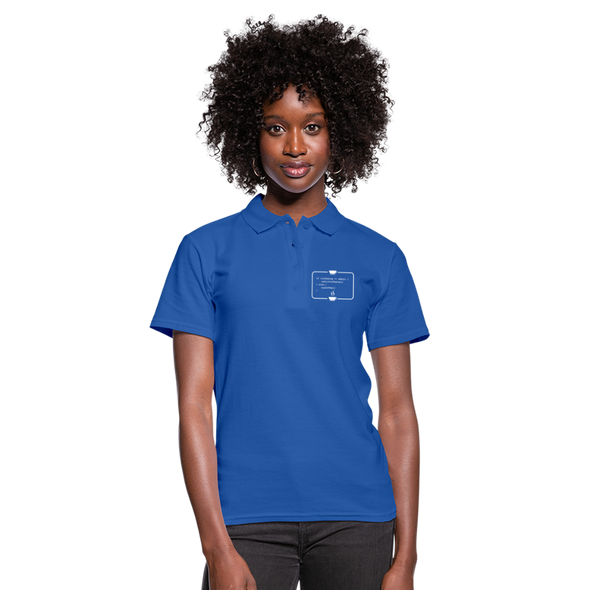 Frauen Poloshirt: Kein Code ohne Kaffee - Royalblau