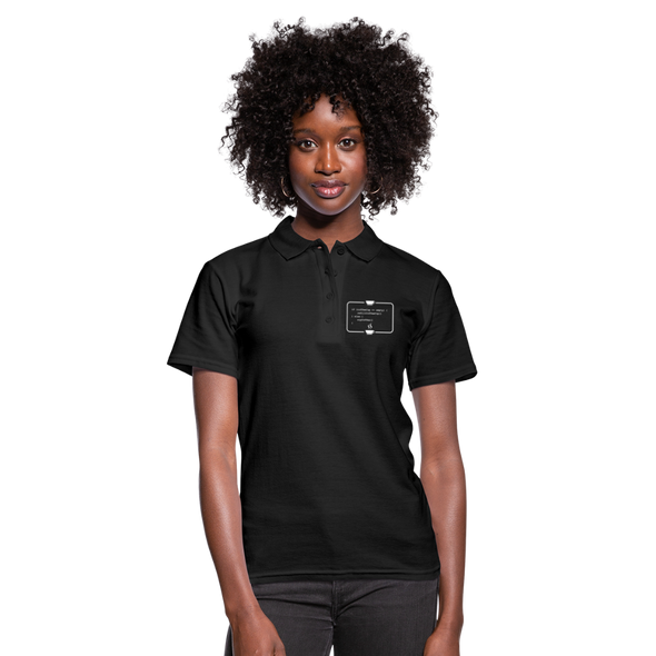 Frauen Poloshirt: Kein Code ohne Kaffee - Schwarz