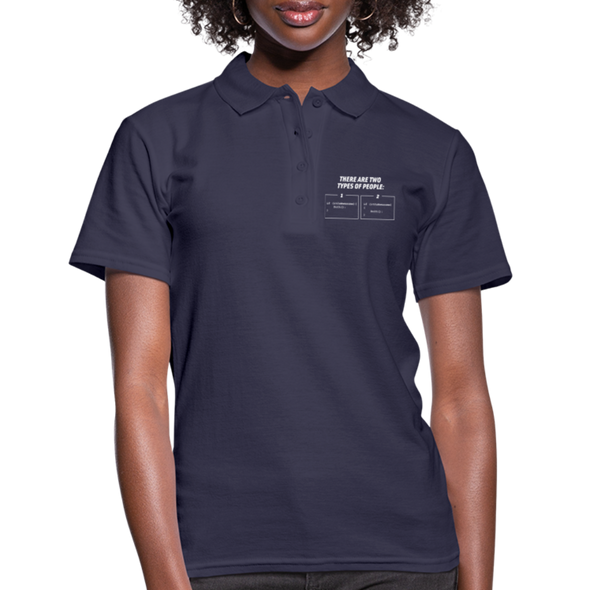 Frauen Poloshirt: There are two types of people - Navy