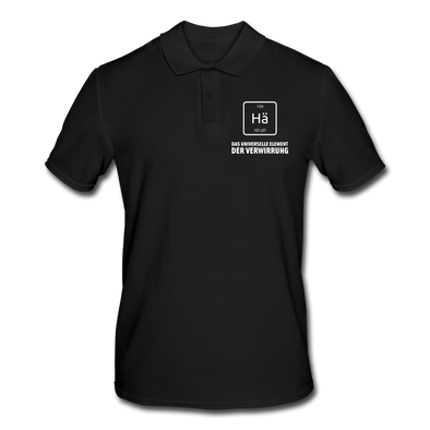 Männer Poloshirt: Hä – Das universelle Element der Verwirrung - Schwarz
