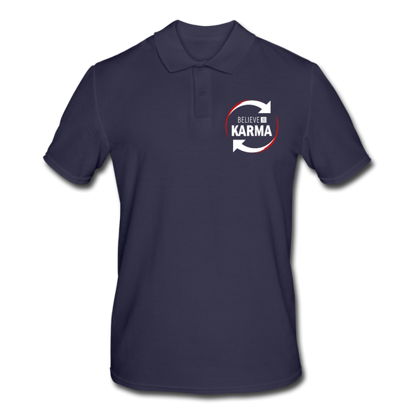 Männer Poloshirt: Believe in Karma - Navy