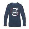 Männer Premium Langarmshirt: Believe in Karma - Navy