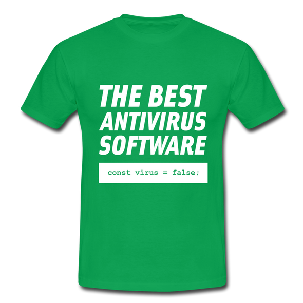 Männer T-Shirt: The best antivirus software - Kelly Green