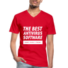 Männer-T-Shirt mit V-Ausschnitt: The best antivirus software - Rot