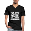 Männer-T-Shirt mit V-Ausschnitt: The best antivirus software - Schwarz