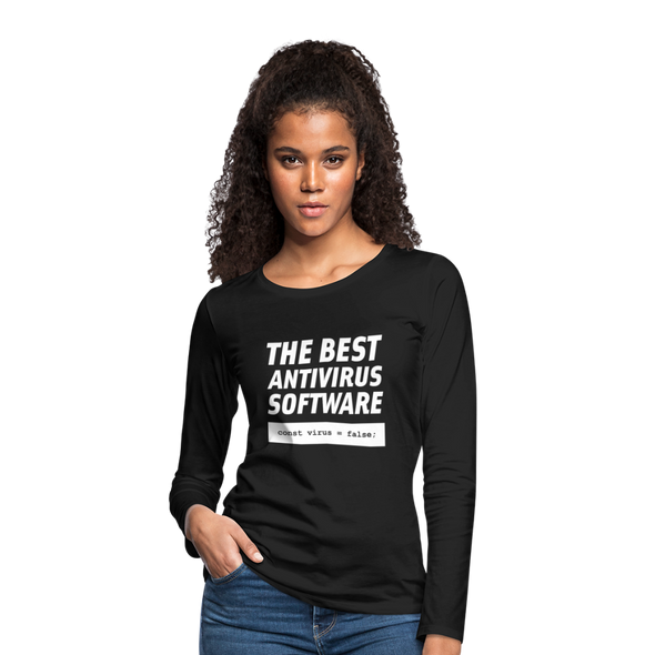 Frauen Premium Langarmshirt: The best antivirus software - Schwarz