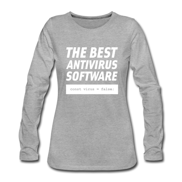 Frauen Premium Langarmshirt: The best antivirus software - Grau meliert