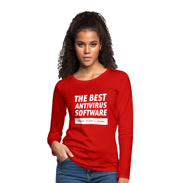 Frauen Premium Langarmshirt: The best antivirus software - Rot