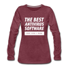 Frauen Premium Langarmshirt: The best antivirus software - Bordeauxrot meliert