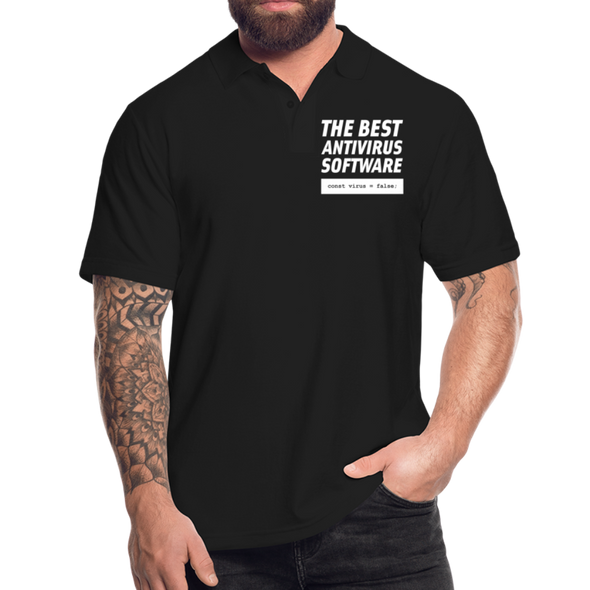 Männer Poloshirt: The best antivirus software - Schwarz