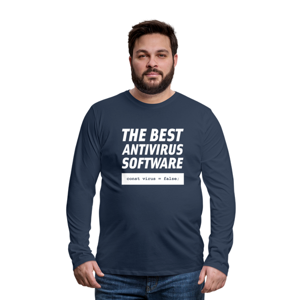 Männer Premium Langarmshirt: The best antivirus software - Navy