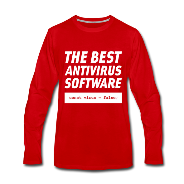 Männer Premium Langarmshirt: The best antivirus software - Rot
