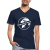 Männer-T-Shirt mit V-Ausschnitt: Nerds run the world. - Navy