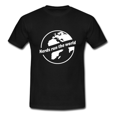 Männer T-Shirt: Nerds run the world. - Schwarz