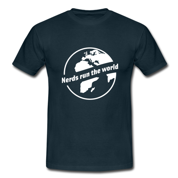 Männer T-Shirt: Nerds run the world. - Navy