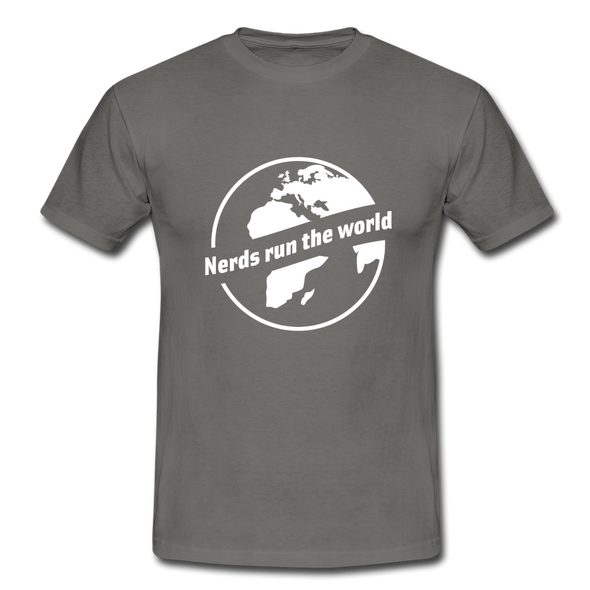 Männer T-Shirt: Nerds run the world. - Graphit