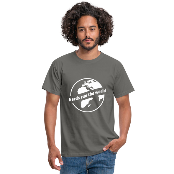 Männer T-Shirt: Nerds run the world. - Graphit