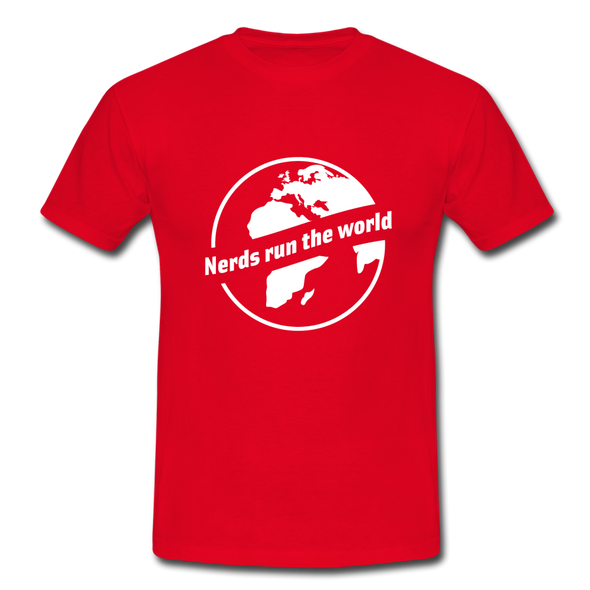 Männer T-Shirt: Nerds run the world. - Rot