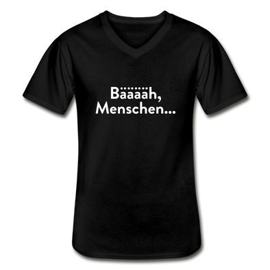 Männer-T-Shirt mit V-Ausschnitt: Bääääh, Menschen... - Schwarz